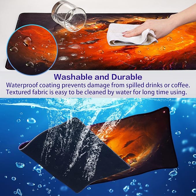 Canjoy Gaming Mouse Pad, 31.5x15.7in Large Mouse Pads for Desk Keyboard Pad | Desk Mat for Keyboard and Mouse Computer Big Full Size Desk Pad with Non-Slip Rubber Base and Stitched Edge for Home Office - Image 3