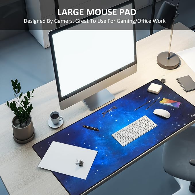 Large Mouse Pad Gaming XXL & Desk Keyboard Mat Size (35.4x15.7x0.1IN, 90x40 Sky Blue) - Image 5