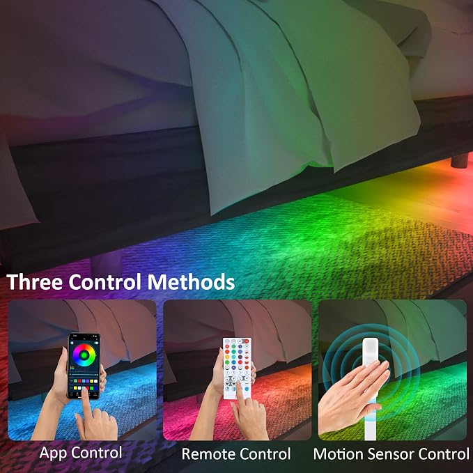 maylit 8 PCS Motion Sensor RGB Under Cabinet Lights Kit - Image 3