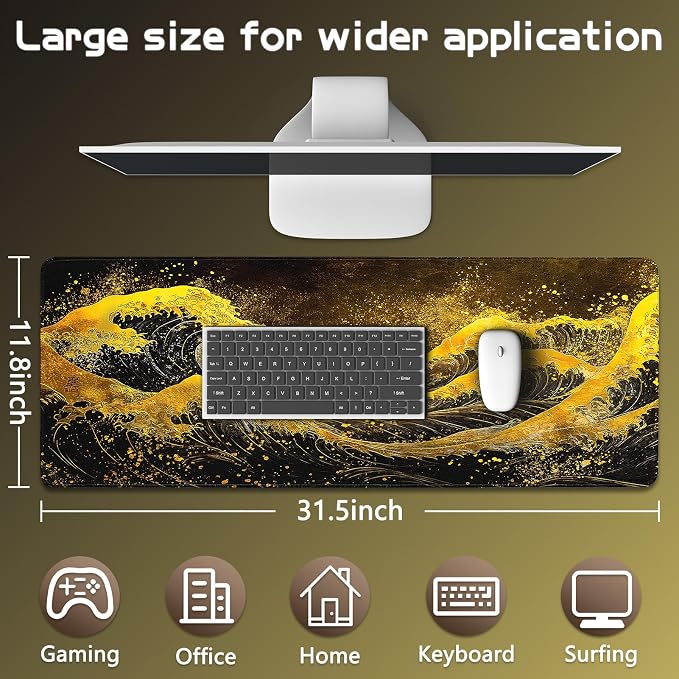 Mouse Pad Gaming - Desk Mat for Keyboard and Mouse - Large Mouse Pads for Desk, Gaming Mousepad with Non-Slip Base, Desks Pad (31.5" X 11.8") for Game, Office and Home - Image 5