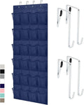 GORILLA GRIP Over the Door Shoe Organizer, 24 Large Pockets, Navy by Unknown
