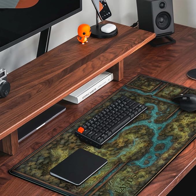 Game Forest Large Mouse Pad XXL Green Map Playmat for MTG Adventure Gaming Deskpad Desk Mat for Keyboard and Mouse Mat with Stitched Edges Anti-Slip Funny Desk Pad, 31.5 X 15.8 in - Image 5