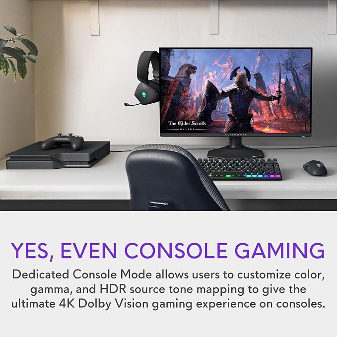 Alienware 27 4K Dual-Resolution Gaming Monitor - AW2725QF - 4K at 180Hz and FHD at 360Hz, 0.5ms GTG 1ms GTG (Extreme Mode), VESA AdaptiveSync, NVIDIA G-SYNC Compatible, HDMI/DP/USB 3.2 Gen1 - Black - Image 9