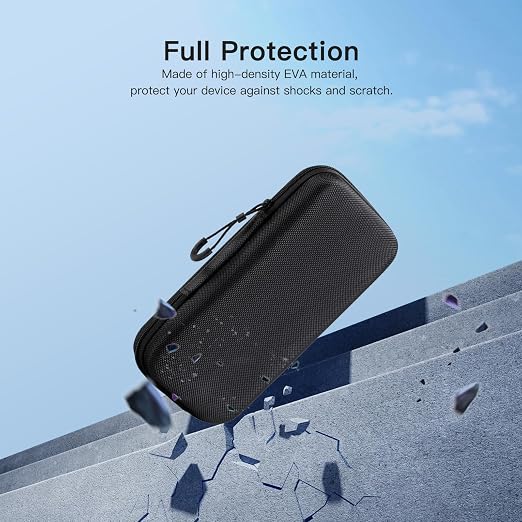 YAJOJO Carrying Case for Retroid Pocket 6 Handheld Game Console with Lanyard & Carabiner,Hard Shell Cover with Pocket for Retroid Pocket 6 & Accessories ,Shockproof(Black) - Image 5