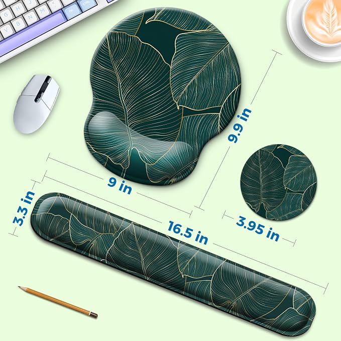 Mouse Pad and Keyboard Wrist Rest Support,Ergonomic Mouse Pad Set - Image 2