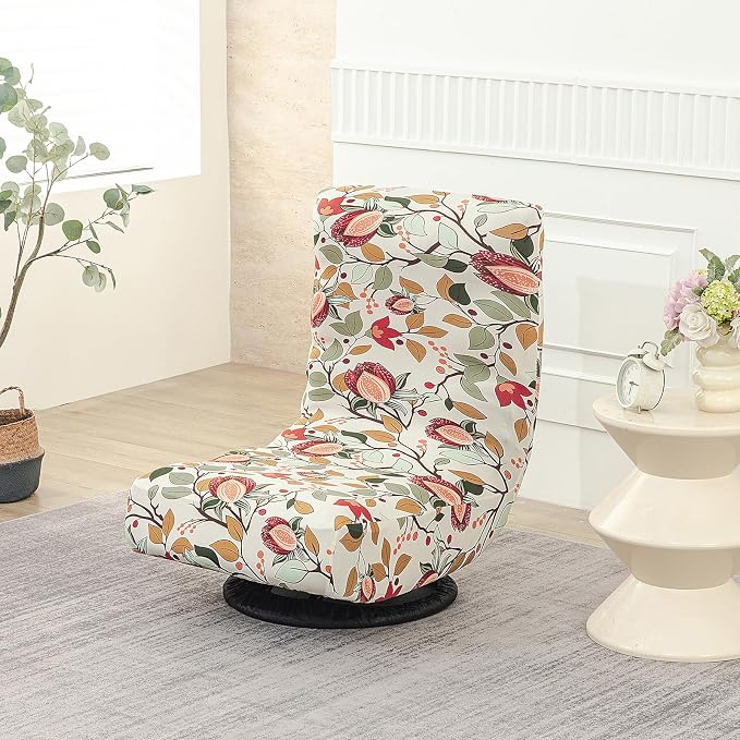 Stretch Swivel Floor Gaming Chair Slipcover - Printed Reclining Folding Protective Lounge Rocker Seat Cover,2 Pack,14 - Image 7