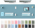 YSAGi Leather Desk Protector, Office Mat, Large Mouse Mat, Non-Slip PU Leather Blotter, Laptop Desk Mat, Waterproof Writing Pad for Office and Home(Aquamarine, 63" x 24") by YSAGi