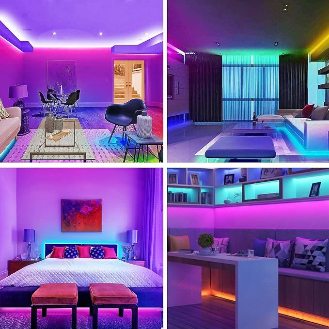 Keepsmile 32.8ft Strip Lights Smart App Music Sync Color Changing RGB Bluetooth LED Strips with Remote Led Lights for Bedroom Home Decoration - Image 7