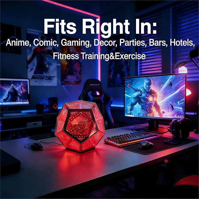 Extra Large Infinity Dodecahedron Mirror Light, RGBW Abyss Lamp - Image 9