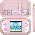 Supmay Carrying Case Compatible with CCTU / TEBIYOU Kids Handheld Games Preloaded 218 Retro Video Games, Portable Gaming Electronic Toys Storage Holder Travel Bag with Mesh Pocket for USB Cable, Pink by Supmay