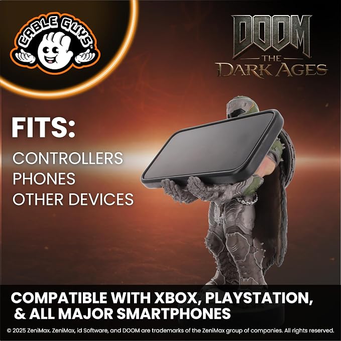 Cableguys Doomslayer Controller Holder & Phone Stand - Gaming Setup Accessories for Desk and Game Room, Controller Stand Compatible with Xbox, PlayStation & Most Standard Game Controllers - Image 6
