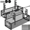 Under Desk Cable Management Tray, 15.7'' No Drill Steel Desk Cable Organizers, Wire Management Tray Cable Management Rack (2 Packs-Black) by BESTFORYOU