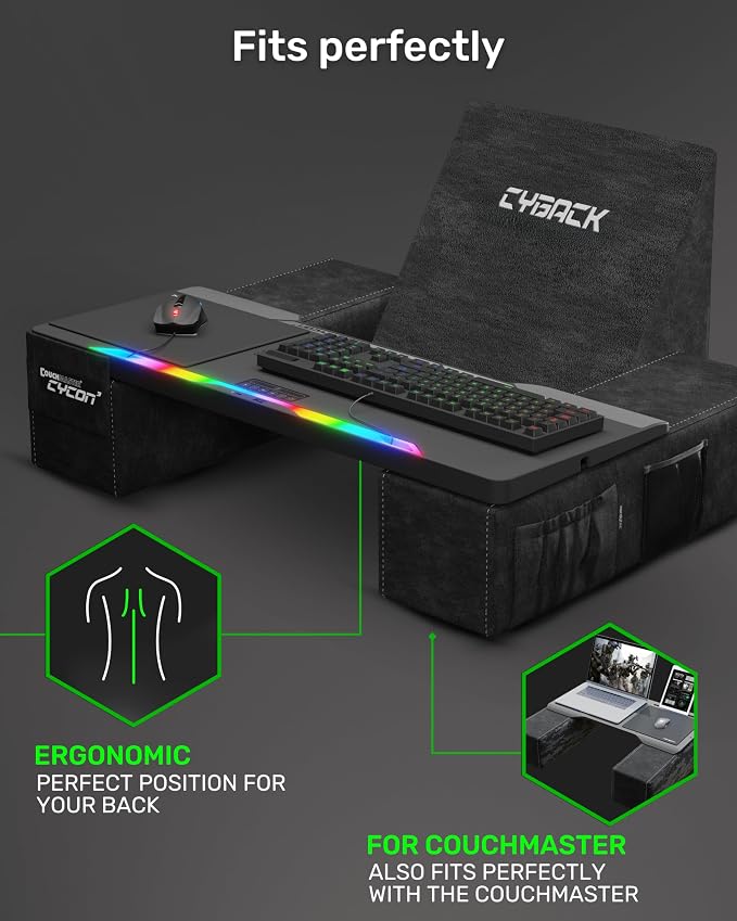 Couchmaster CYBACK, Ergonomic Gaming Lumbar Pillow with Memory Foam, Back Cushion for Optimal Comfort in Couch & Bed - Image 3