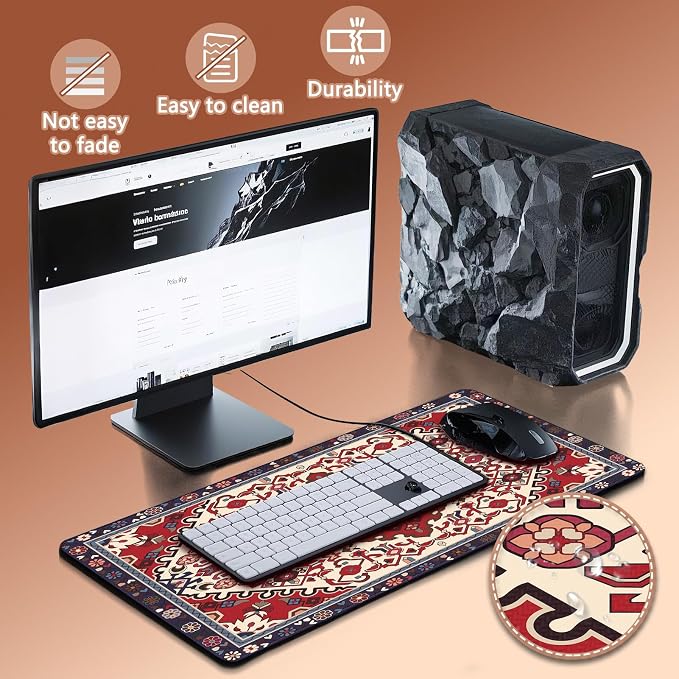 Mouse Pad Gaming - Desk Mat for Keyboard and Mouse - Large Mouse Pads for Desk, Gaming Mousepad with Non-Slip Base, Desks Pad (31.5" X 11.8") for Game, Office and Home - Image 4