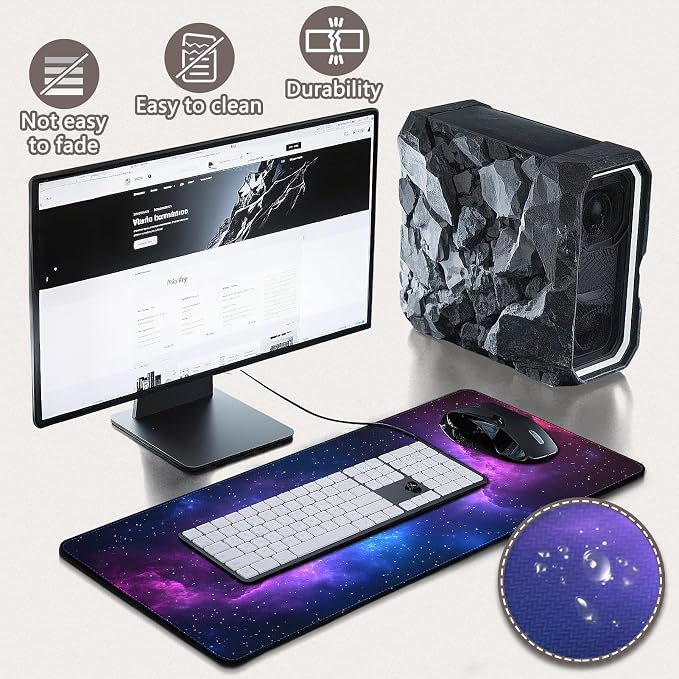 Mouse Pad Gaming - Desk Mat for Keyboard and Mouse - Galaxy Space Large Mouse Pad for Desk, Mousepad (31.5" x 11.8") with Non-Slip Base, Desks Pad Mat for Gaming, Office and Home - Image 4
