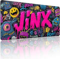 35.4 x 15.7 inches，Extra Large Gaming Mouse Pad，with Fun Graffiti Artwork Desk Mat, School, and Home Decoration，Mouse Pads for Workstation, Striking Text Design Features a Non-Slip Rubber Base by YUANSM