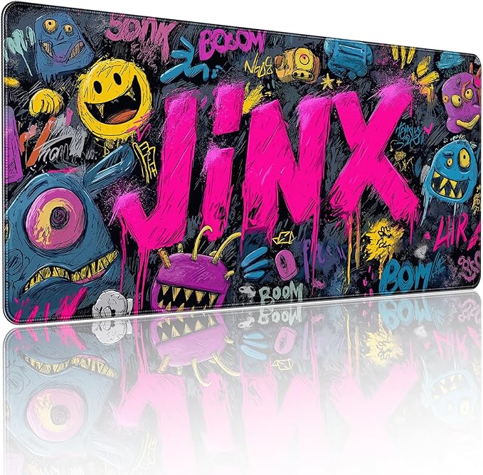 35.4 x 15.7 inches，Extra Large Gaming Mouse Pad，with Fun Graffiti Artwork Desk Mat, School, and Home Decoration，Mouse Pads for Workstation, Striking Text Design Features a Non-Slip Rubber Base by YUANSM
