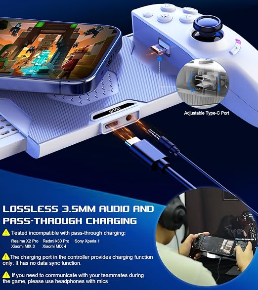 Mobile Gaming Controller for Android and iPhone 17/16/15 Series (USB-C) PS Remote Player Gamepad for PS5/PS4/Xbox/PC with Hall Joysticks/Hall Trigger/3.5mm Audio Jack/Cloud Gaming Controller, Plug & Play - Image 4