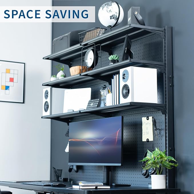 VIVO Freestanding Modular Steel Pegboard System, 74 inch High Magnetic Accessory Organizer for Home and Office, Black, PP-2-PB058 - Image 5