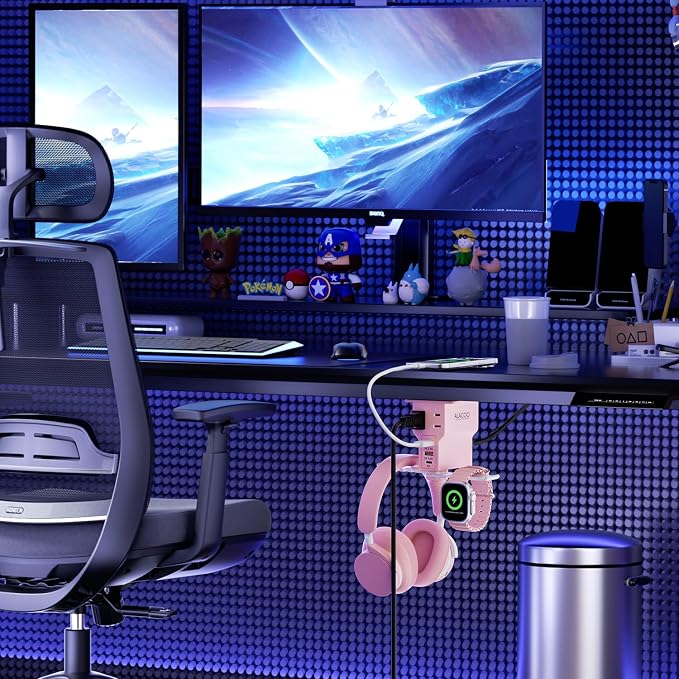Multi-Function Desk Headphone Hanger Hook Gaming Office - Image 4