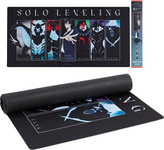 Solo Leveling Large Gaming Mouse Pad 31"x15" XL Computer Desk Mat, Anime | Solo Leveling anime gaming mouse pad, Oversized 31x15in smooth fabric top, stitched edges, non-slip rubber base. by CultureFly