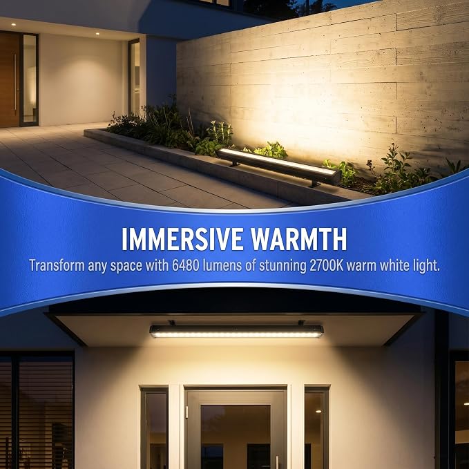 LED Wall Washer Light Bars, 54W 2700K Warm White Wall Washer Light, IP67 Waterproof Heavy Duty 120V 6480LM Outdoor Linear Lights with On/Off Switch, for Landscape Garden Yard (40 Inch) - Image 3