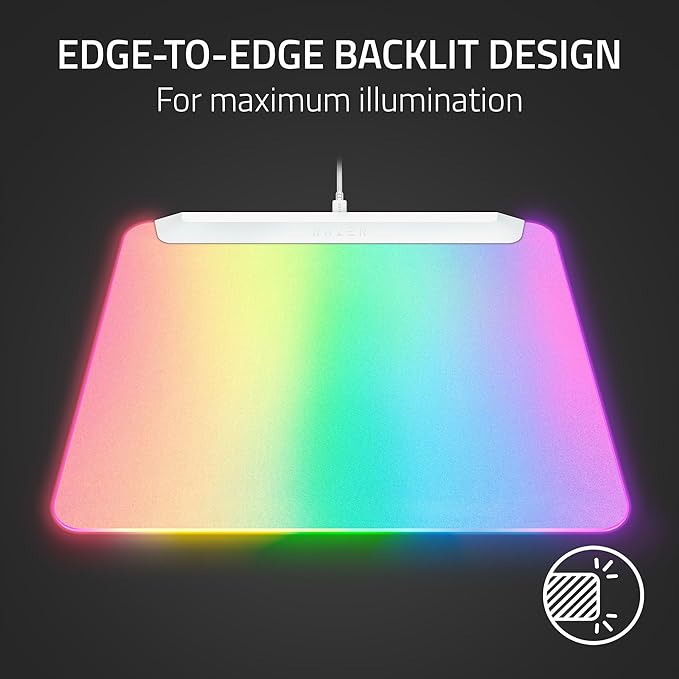 Razer Firefly V2 Pro Fully Illuminated RGB Gaming Mouse Mat: Backlit Design - 15 Zone Chroma Lighting - USB 2.0 Port - Detachable USB Type C Cable - Micro Textured Surface - Anti Slip Base - Image 2