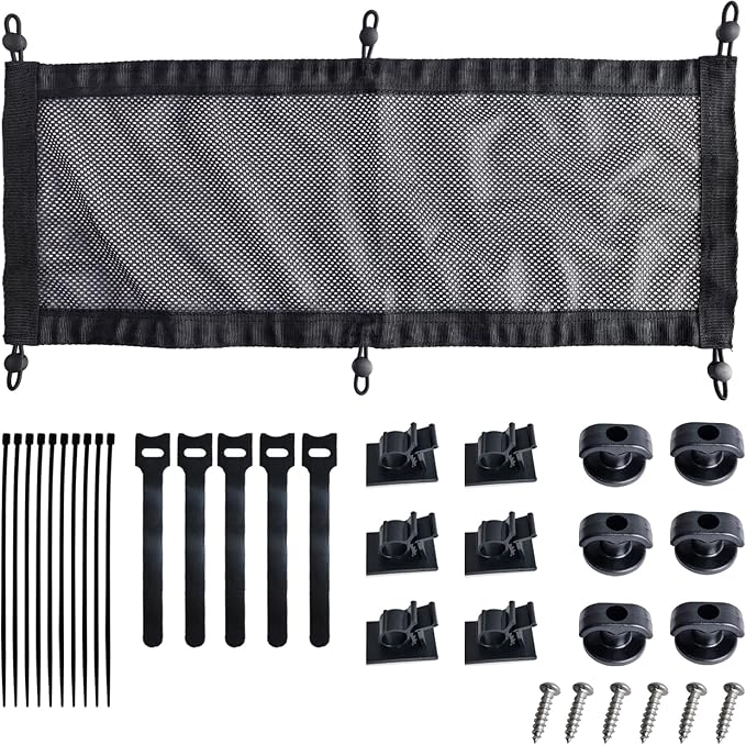 Under Desk Cable Management Net, Screw-in Cord Organizer, 24.5"x9.5" by NiuXTool