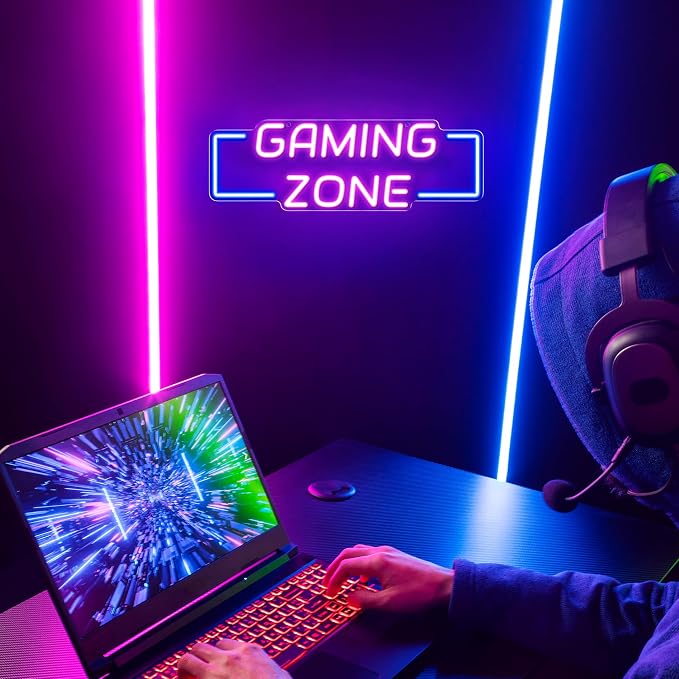 Kavaas Game Zone Neon Signs for Gaming Room Decor - LED Light Neon Sign for Teens Bedroom Decorations - Best Gamer Gifts for Boys, Kids - Image 3