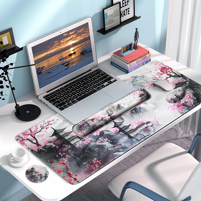 4 in 1 Mouse Pad and Keyboard Wrist Rest,Large Desk Mat,Coaster Set-Anime - Image 7