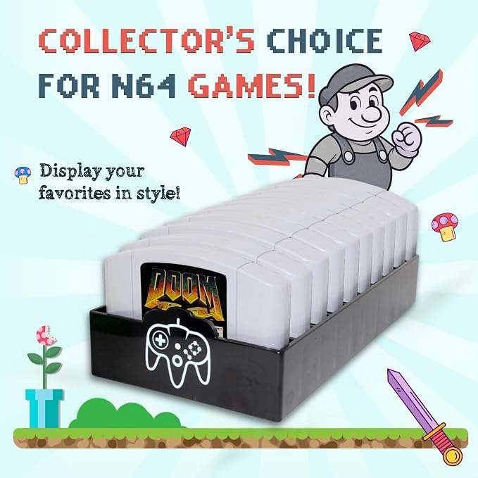 Skywin N64 Game Storage, Durable Polyethylene N64 Game Holder - 2 Pack - Image 7