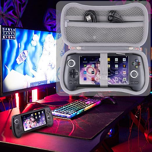 khanka Hard Travel Case Replacement for Anbernic RG556 Retro Handheld Game Console,Case Only. (Grey) - Image 9