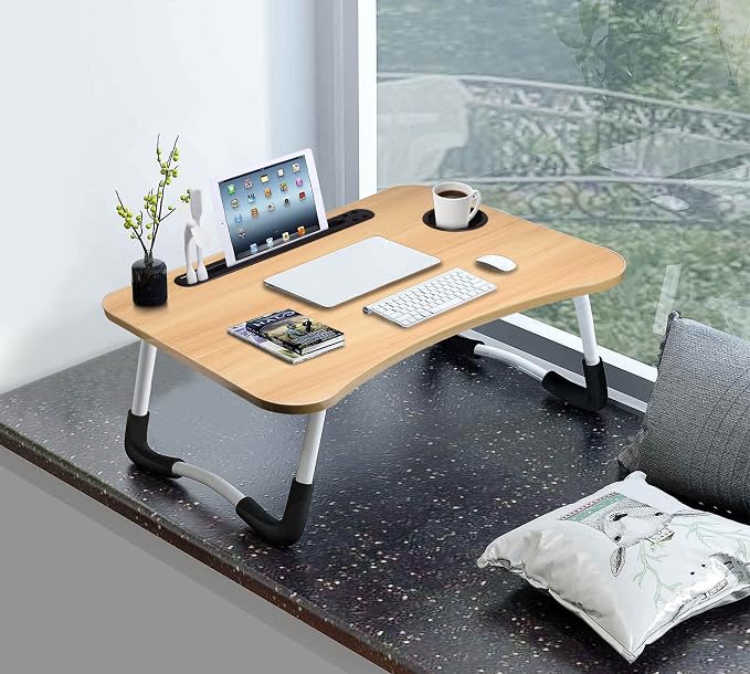 Slendor Foldable Lap Desk with Cup Holder for Bed, Couch, Floor - Image 5