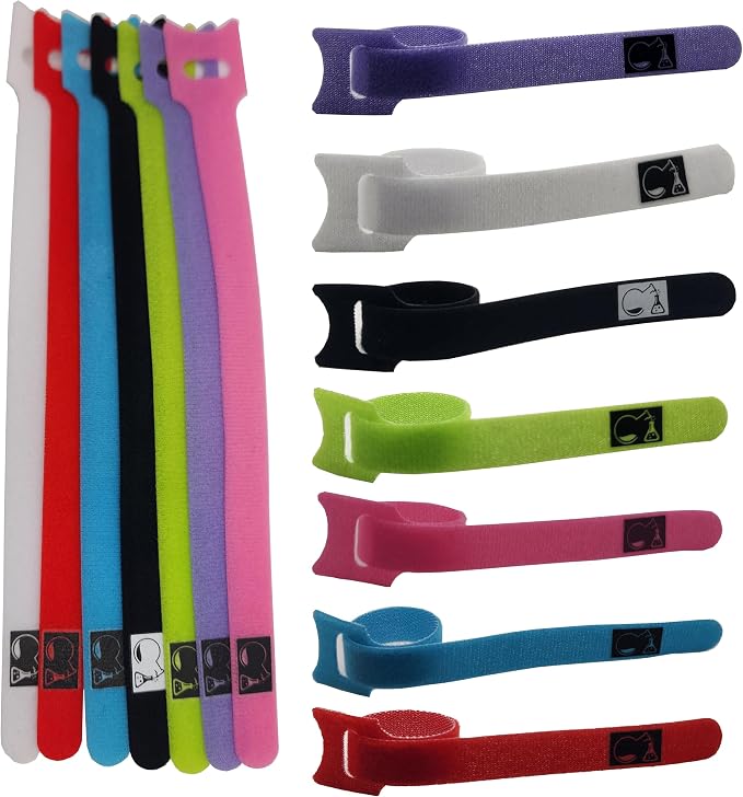 CableLock Cable Ties - 50 Pack - 8 Inch Reusable Cord Organizers - Clean Cable Management for Gaming and Home Office (White) - Image 4