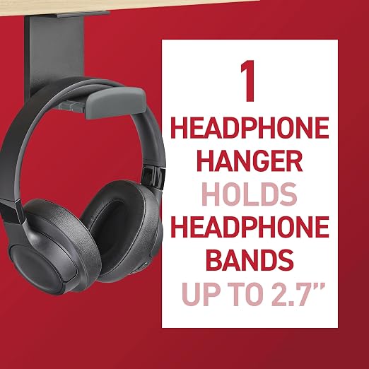 Command Headphone Hanger, Black, 1 Hook, 4 Large Strips - Image 3