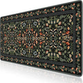 iCasso Floral Desk Mat,Mouse Pad for Office Decor,35.4x15.7in,Black | Back to School Desk Pad Mat, Anti-Slip Big Mousepad with Stitched Edges for Computer Desktop,Smooth Water-Resistant by iCasso