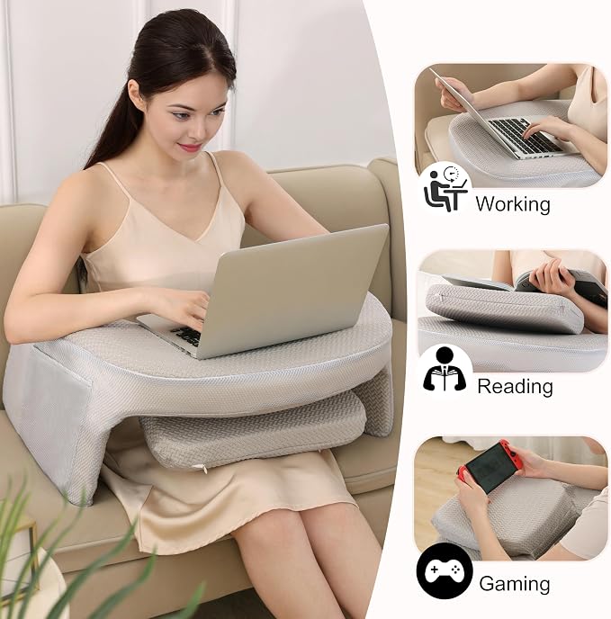 Berklan Lap Gaming Pillow,Reading Pillows for Sitting in Bed - Image 2