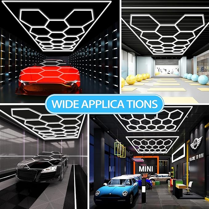 LZHOME Hexagon LED Garage Light: Ultra-Bright Hex Ceiling Lights, Hexagon led Lights for Garage Warehouse Workshop Gym Basement - Image 2
