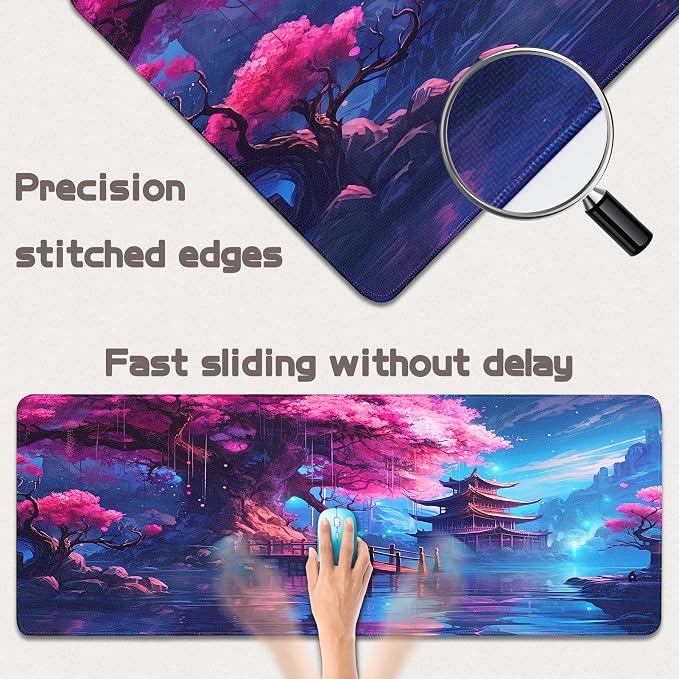 Mouse Pad Gaming - Desk Mat for Keyboard and Mouse - Large Mouse Pads for Desk, Gaming Mousepad with Non-Slip Base, Desks Pad (31.5" X 11.8") for Game, Office and Home - Image 3