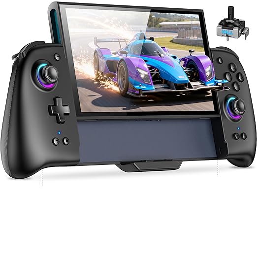 NinABXY Hall Effect Joystick Controller for Nintendo Switch 2, Wireless One-Piece Handheld Switch Joypad - Macro, Ergonomic Grip, Turbo- Christmas Accessories, Black,M by NinABXY-VideoGameAccessories