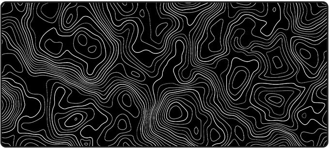 JIALONG Black Topographic Large Gaming Mouse Pad, XXL Mousepad, Big Mouse Mat Desk Pad for Keyboard and Mouse, Gaming Computer Laptop PC Desk Office Accessories - Image 2