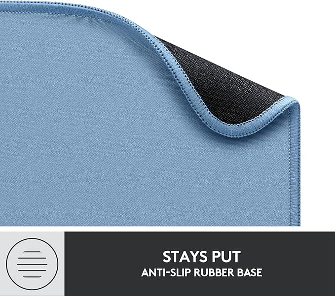 Logitech Studio Series Small Mouse Pad, Anti-Slip 9x8 Inches, Blue Grey | Anti-slip rubber base, easy gliding surface, durable materials, portable design, for computers - Image 7