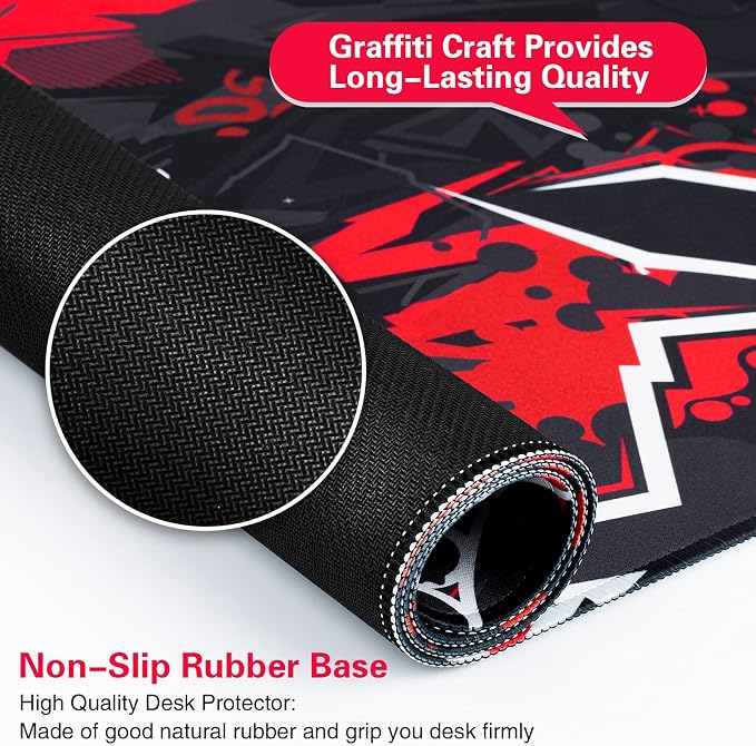 Canjoy Gaming Mouse Pad, 31.5x15.7in Large Mouse Pads for Desk Keyboard Pad | Desk Mat for Keyboard and Mouse Computer Big Full Size Desk Pad with Non-Slip Rubber Base and Stitched Edge for Home Office - Image 3