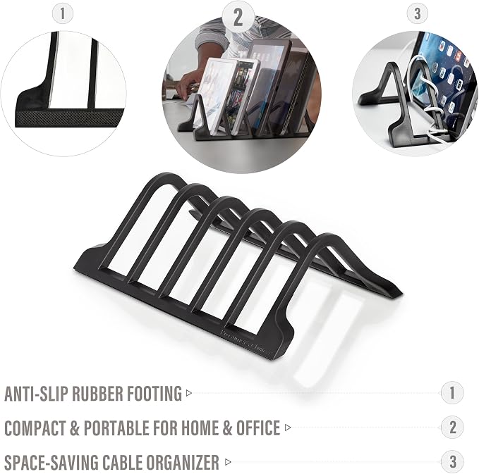 Prosumer's Choice Universal 5 Tablet and Smartphone Charging Organizer Rack/Desktop Stand Holder - Image 3