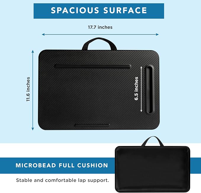 LAPGEAR Sidekick Pro Lap Desk – Black Carbon, Fits 15.6” Laptops - Image 5
