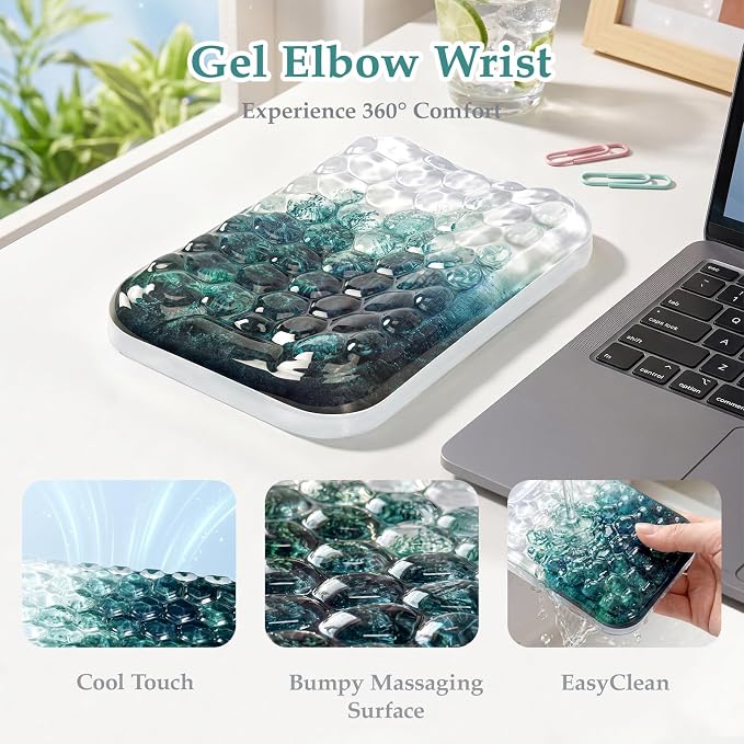Ospelelf Elbow Wrist Rest Pad for Desk, Gel Arm Rest Pad Support for Laptop | Ergonomic Support for Typing & Mouse, Cool-touch, Lightweight, 6.29" × 4.33" × 0.98", Home Office Computer Use - Image 2