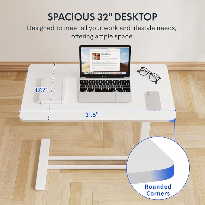 FLEXISPOT 32" Mobile Standing Desk Pneumatic Lift Computer Workstations - Image 6