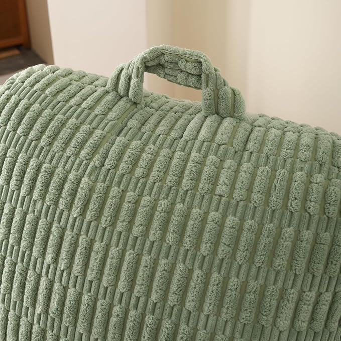 Large Reading Pillow for Sitting Up with Arms,Green Corduroy | Back Pillow for Adults Backrest,19" Sitting Pillow Supports Reading,Gaming & Relaxing in Bed,Couch,Floor - Image 9