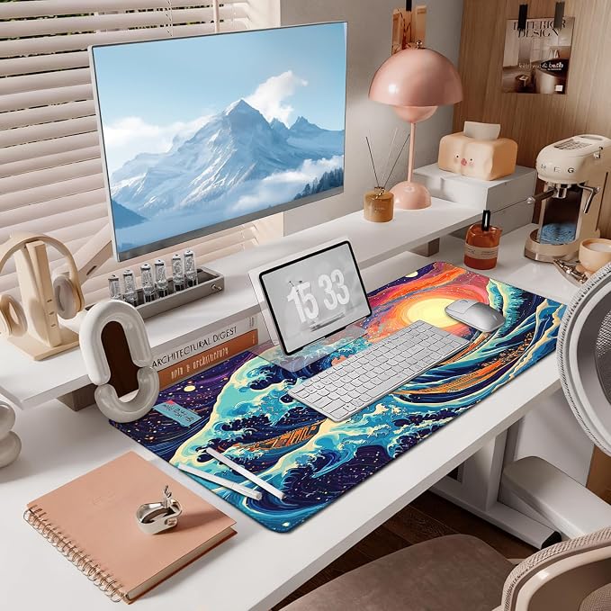 Mouse Pad Gaming - Desk Mat for Keyboard and Mouse - Large Mouse Pad for Desk, Mousepad (35.4" X 15.7") with Non-Slip Base, Desks Pad Mat Office and Home - Image 7