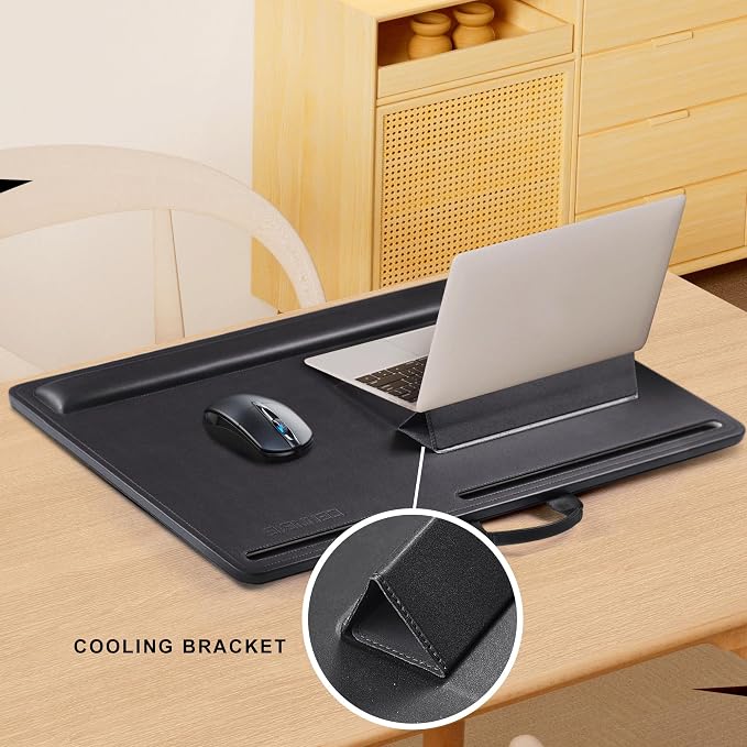 CENNBIE Leather Lap Desk with Memory Foam Cushion 24x16 Inches (Black) - Image 4